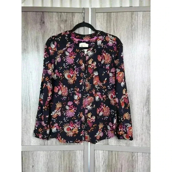 Anthropologie Conversations Top Small 28 of 52 Long sleeves Button Front - Picture 1 of 9